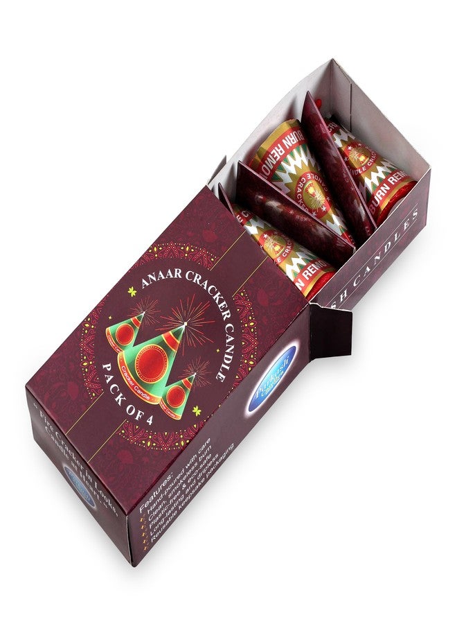 PROSPERRO LUMO by Parkash Candles Anaar Cracker Decorative Candle | Pack of 4 | Long-Lasting Unscented Festival Candles (10 Hours Burn) - Image 5